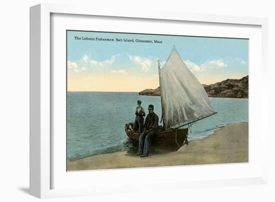 Lobstermen, Salt Island, Gloucester-null-Framed Art Print