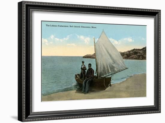 Lobstermen, Salt Island, Gloucester-null-Framed Art Print