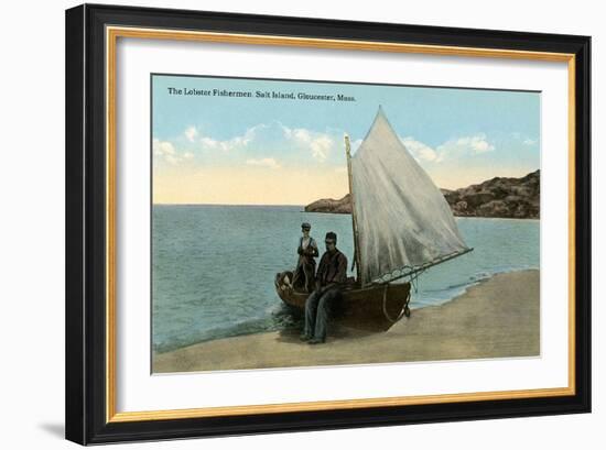 Lobstermen, Salt Island, Gloucester-null-Framed Art Print