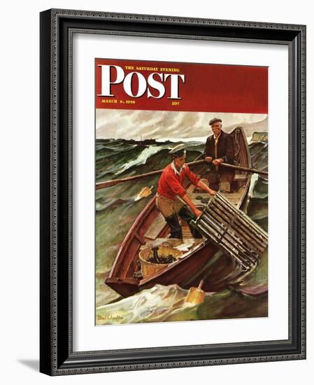 "Lobstermen," Saturday Evening Post Cover, March 9, 1946-Mead Schaeffer-Framed Giclee Print