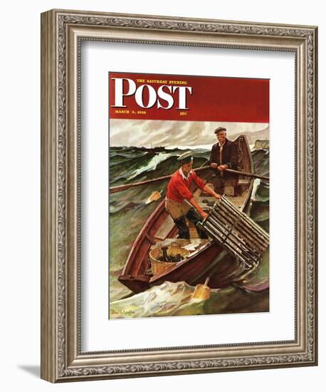 "Lobstermen," Saturday Evening Post Cover, March 9, 1946-Mead Schaeffer-Framed Giclee Print