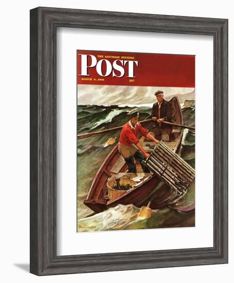 "Lobstermen," Saturday Evening Post Cover, March 9, 1946-Mead Schaeffer-Framed Giclee Print