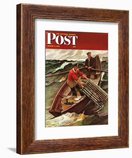 "Lobstermen," Saturday Evening Post Cover, March 9, 1946-Mead Schaeffer-Framed Giclee Print