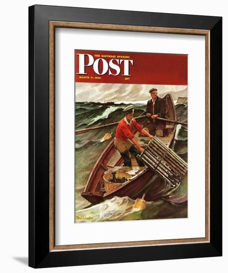 "Lobstermen," Saturday Evening Post Cover, March 9, 1946-Mead Schaeffer-Framed Giclee Print