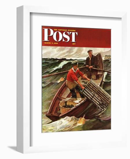 "Lobstermen," Saturday Evening Post Cover, March 9, 1946-Mead Schaeffer-Framed Giclee Print
