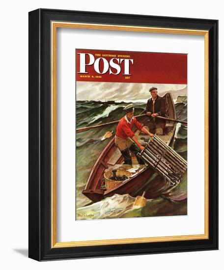 "Lobstermen," Saturday Evening Post Cover, March 9, 1946-Mead Schaeffer-Framed Giclee Print