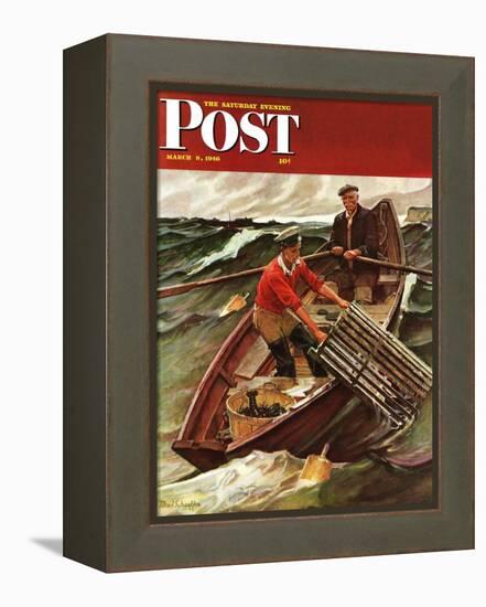 "Lobstermen," Saturday Evening Post Cover, March 9, 1946-Mead Schaeffer-Framed Premier Image Canvas