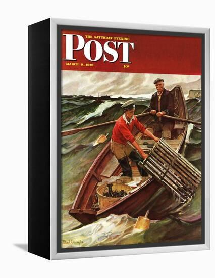 "Lobstermen," Saturday Evening Post Cover, March 9, 1946-Mead Schaeffer-Framed Premier Image Canvas