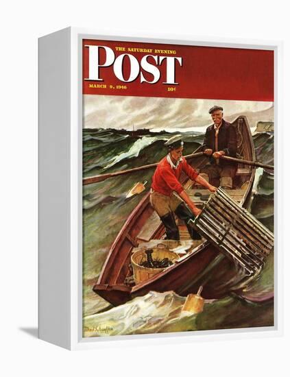 "Lobstermen," Saturday Evening Post Cover, March 9, 1946-Mead Schaeffer-Framed Premier Image Canvas