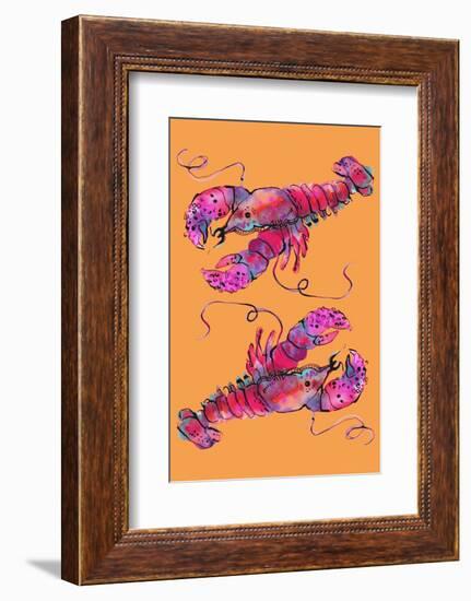 Lobsters on Orange-Ania Zwara-Framed Photographic Print