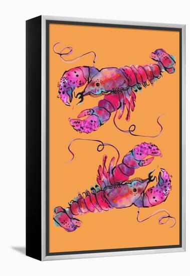 Lobsters on Orange-Ania Zwara-Framed Premier Image Canvas