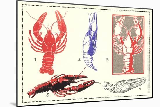 Lobsters-null-Mounted Art Print
