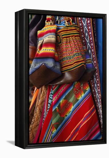 Local Carpets Made of Llama and Alpaca Wool for Sale at the Market, Cuzco, Peru, South America-Yadid Levy-Framed Premier Image Canvas