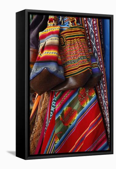 Local Carpets Made of Llama and Alpaca Wool for Sale at the Market, Cuzco, Peru, South America-Yadid Levy-Framed Premier Image Canvas