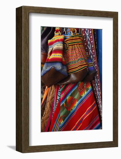 Local Carpets Made of Llama and Alpaca Wool for Sale at the Market, Cuzco, Peru, South America-Yadid Levy-Framed Photographic Print