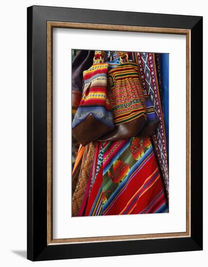 Local Carpets Made of Llama and Alpaca Wool for Sale at the Market, Cuzco, Peru, South America-Yadid Levy-Framed Photographic Print