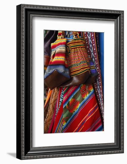 Local Carpets Made of Llama and Alpaca Wool for Sale at the Market, Cuzco, Peru, South America-Yadid Levy-Framed Photographic Print