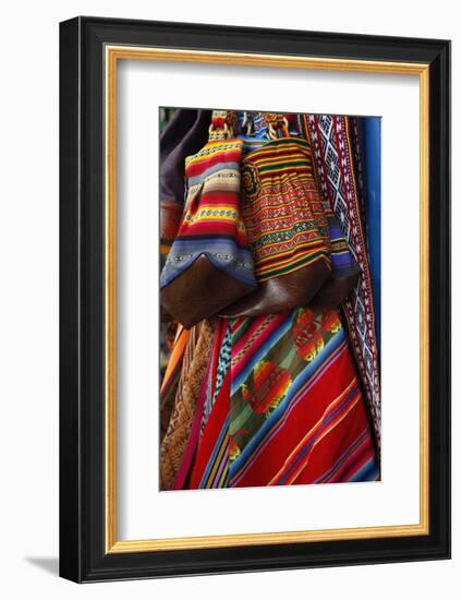 Local Carpets Made of Llama and Alpaca Wool for Sale at the Market, Cuzco, Peru, South America-Yadid Levy-Framed Photographic Print