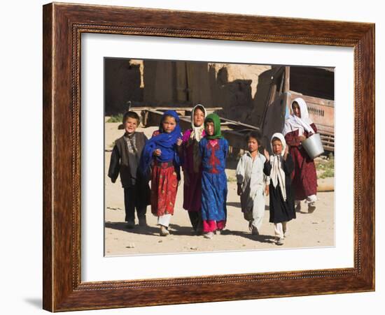 Local Children, Yakawlang, Afghanistan-Jane Sweeney-Framed Photographic Print