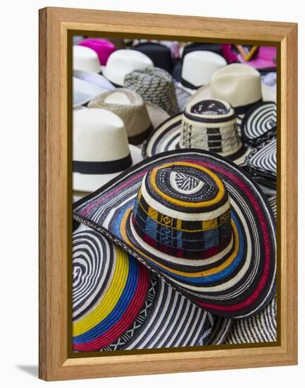 Local crafts for sale in the old walled city of historic Cartagena, Colombia.-Jerry Ginsberg-Framed Premier Image Canvas