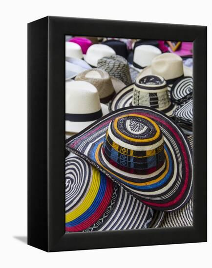 Local crafts for sale in the old walled city of historic Cartagena, Colombia.-Jerry Ginsberg-Framed Premier Image Canvas