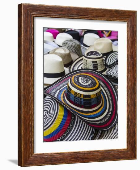 Local crafts for sale in the old walled city of historic Cartagena, Colombia.-Jerry Ginsberg-Framed Photographic Print