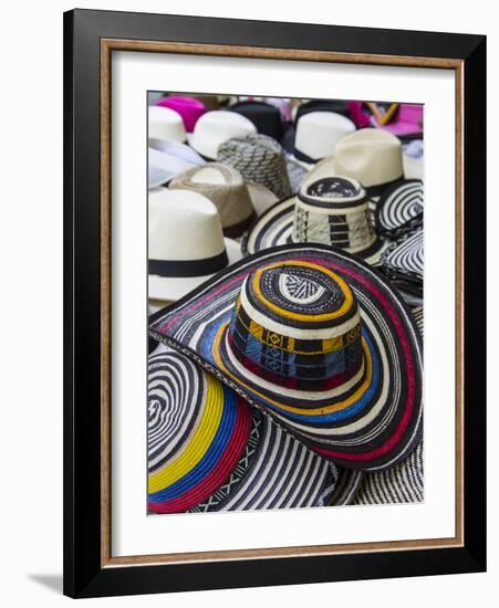 Local crafts for sale in the old walled city of historic Cartagena, Colombia.-Jerry Ginsberg-Framed Photographic Print