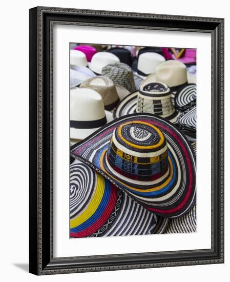 Local crafts for sale in the old walled city of historic Cartagena, Colombia.-Jerry Ginsberg-Framed Photographic Print