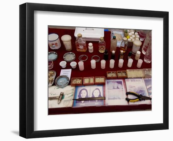 Local Dentist in Xizhou Market, Bai Village North of Dali, China-Pete Oxford-Framed Photographic Print