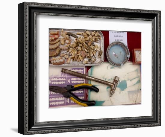 Local Dentist in Xizhou Market, Bai Village North of Dali, China-Pete Oxford-Framed Photographic Print