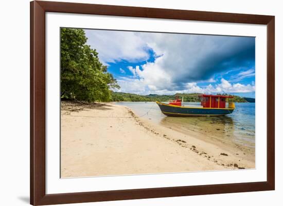 Local fishermen boat, Mahe, Republic of Seychelles, Indian Ocean.-Michael DeFreitas-Framed Photographic Print