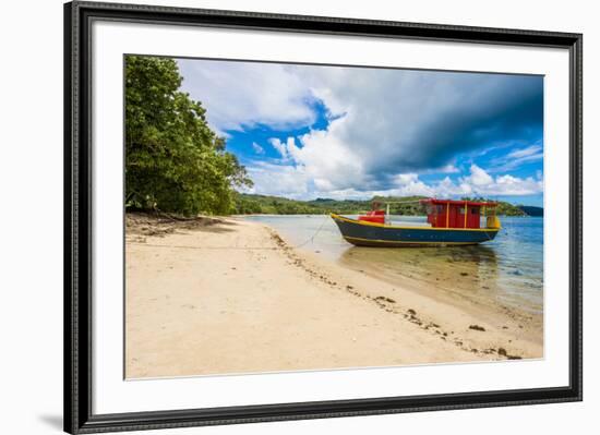 Local fishermen boat, Mahe, Republic of Seychelles, Indian Ocean.-Michael DeFreitas-Framed Photographic Print