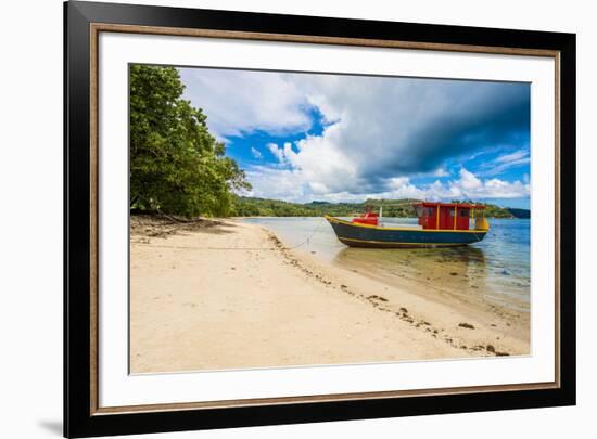 Local fishermen boat, Mahe, Republic of Seychelles, Indian Ocean.-Michael DeFreitas-Framed Photographic Print