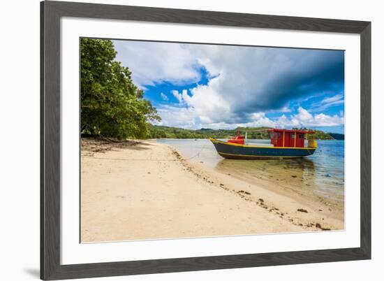 Local fishermen boat, Mahe, Republic of Seychelles, Indian Ocean.-Michael DeFreitas-Framed Photographic Print