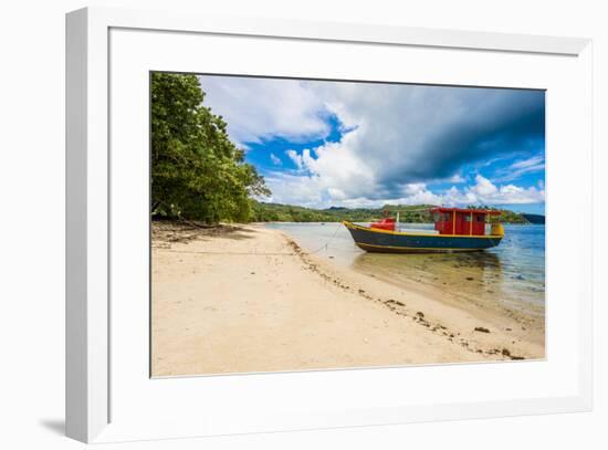 Local fishermen boat, Mahe, Republic of Seychelles, Indian Ocean.-Michael DeFreitas-Framed Photographic Print