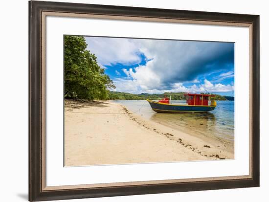 Local fishermen boat, Mahe, Republic of Seychelles, Indian Ocean.-Michael DeFreitas-Framed Photographic Print