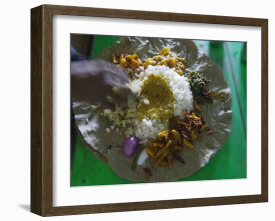 Local Food on Dish, Orissa, India-Keren Su-Framed Photographic Print