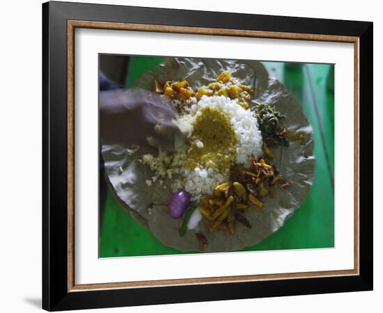 Local Food on Dish, Orissa, India-Keren Su-Framed Photographic Print