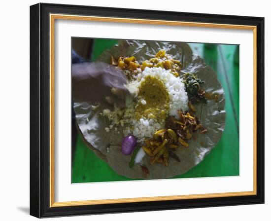 Local Food on Dish, Orissa, India-Keren Su-Framed Photographic Print