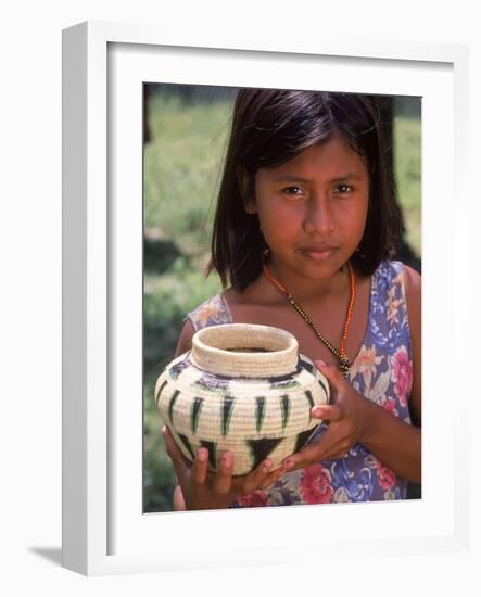 Local Girl with Pottery, Panama-Bill Bachmann-Framed Photographic Print