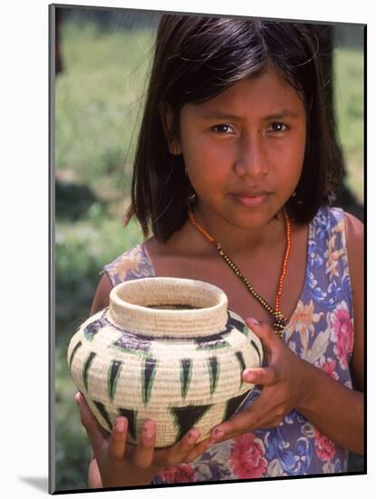 Local Girl with Pottery, Panama-Bill Bachmann-Mounted Photographic Print