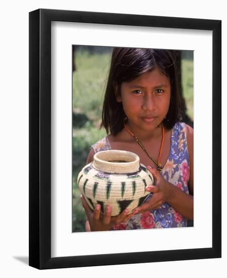 Local Girl with Pottery, Panama-Bill Bachmann-Framed Photographic Print