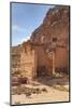 Local Man on Donkey Passes Qasr Al-Bint Temple, Jordan-Eleanor Scriven-Mounted Photographic Print