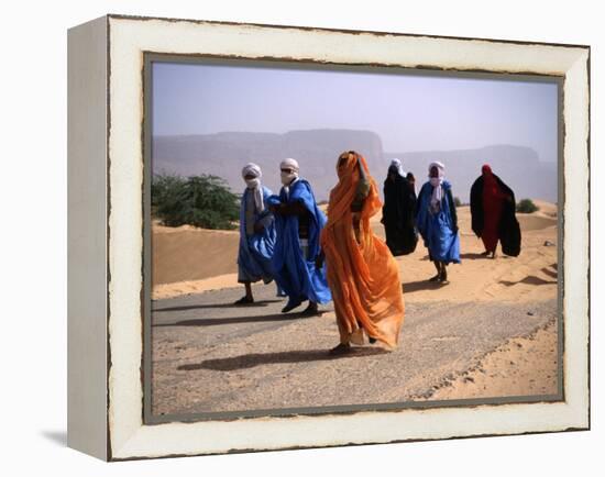 Local People Travel the Road Between Nouadhibou and Mouackchott, Mauritania-Jane Sweeney-Framed Premier Image Canvas