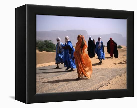 Local People Travel the Road Between Nouadhibou and Mouackchott, Mauritania-Jane Sweeney-Framed Premier Image Canvas