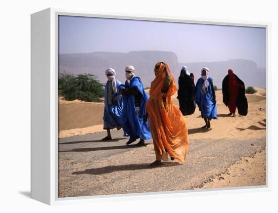 Local People Travel the Road Between Nouadhibou and Mouackchott, Mauritania-Jane Sweeney-Framed Premier Image Canvas