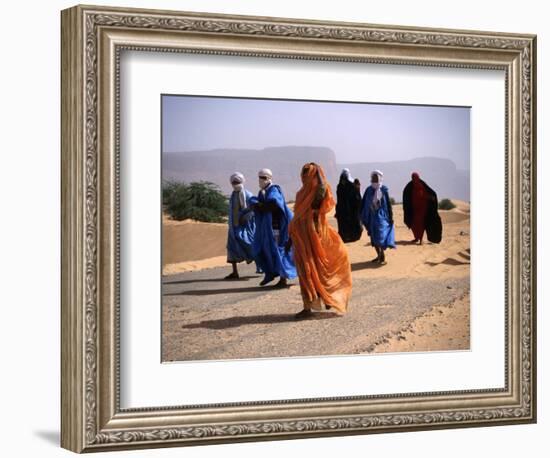 Local People Travel the Road Between Nouadhibou and Mouackchott, Mauritania-Jane Sweeney-Framed Photographic Print