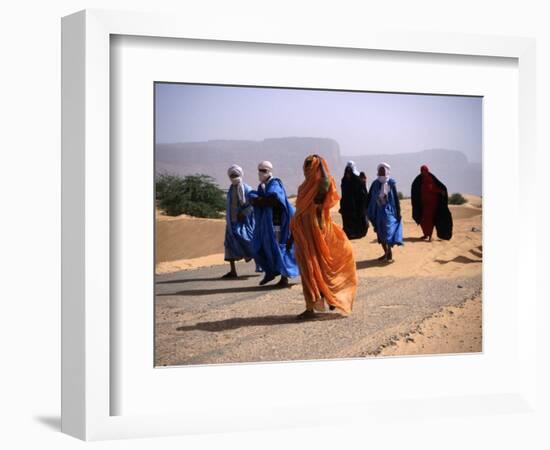 Local People Travel the Road Between Nouadhibou and Mouackchott, Mauritania-Jane Sweeney-Framed Photographic Print