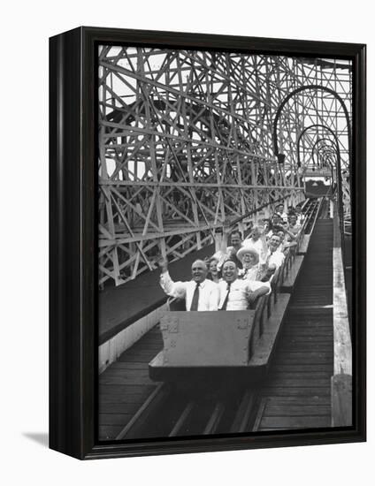 Local Politicians Riding the Roller Coaster at the Carnival-Ed Clark-Framed Premier Image Canvas