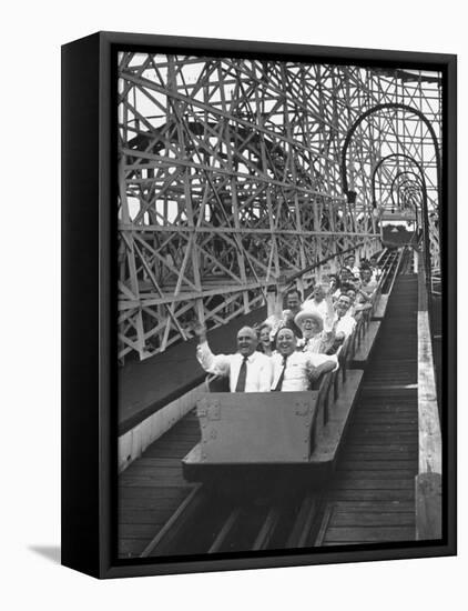 Local Politicians Riding the Roller Coaster at the Carnival-Ed Clark-Framed Premier Image Canvas